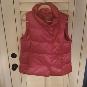 J Jill Dark Pink Down Filled Vest Size M VGC